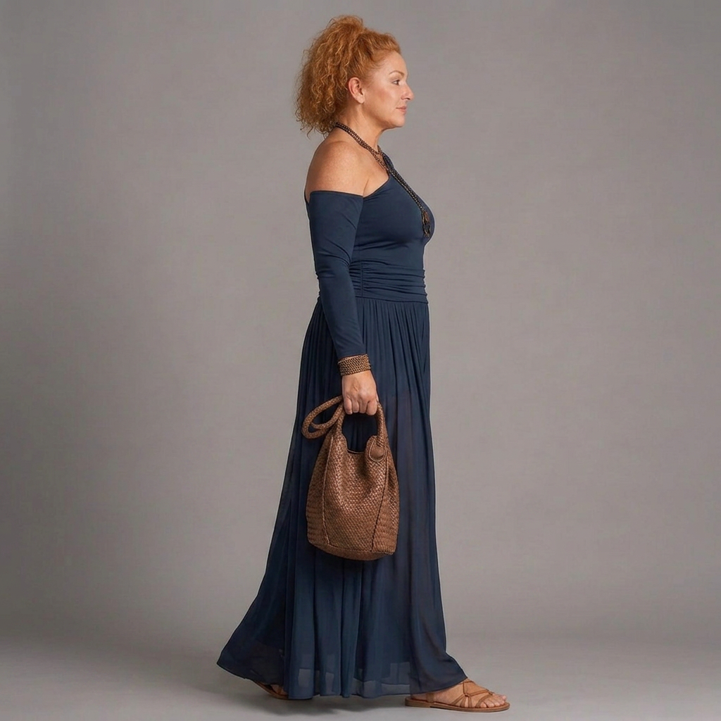 Tova | Enaxlad Fitted Top och Plisserad Maxikjol Set