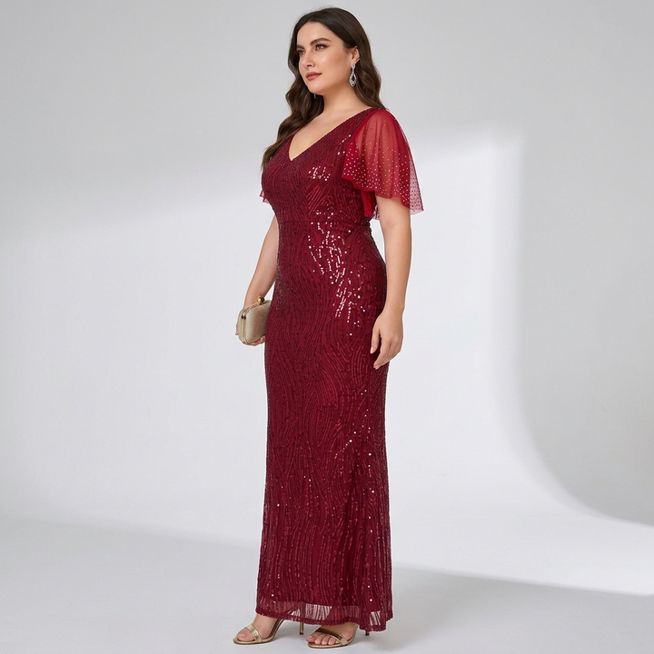 Yasmin | Förtrollande Burgundy Aftonklänning