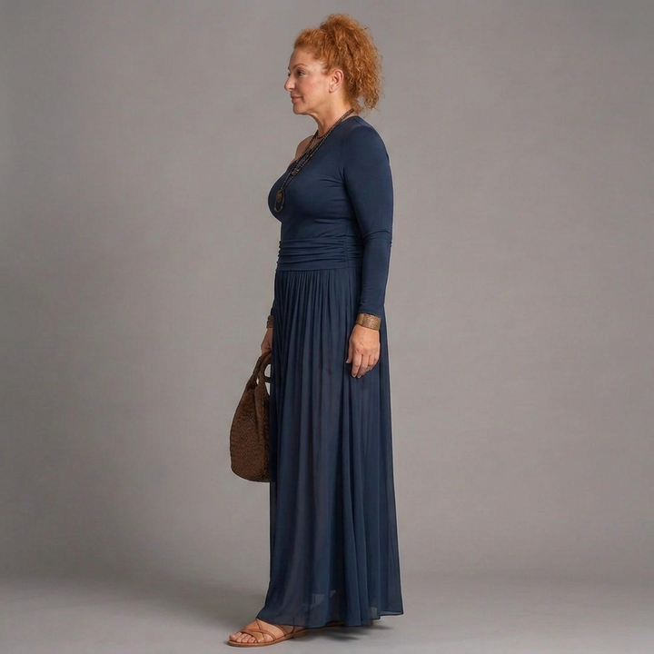 Tova | Enaxlad Fitted Top och Plisserad Maxikjol Set