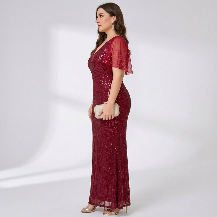 Yasmin | Förtrollande Burgundy Aftonklänning