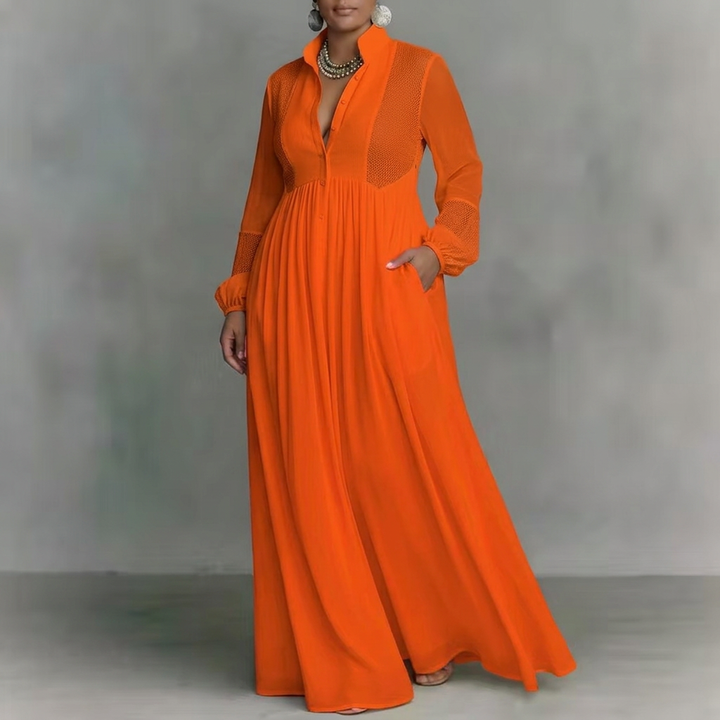 Vera Fransk Klänning: Elegant Ribbband-Knuten Charm