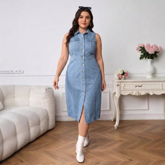 Ottilie Polo Denim Klänning