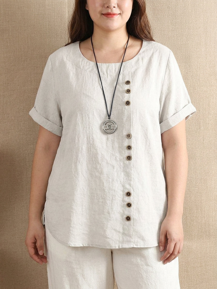 Nadya | Avslappnad Bomull Blus