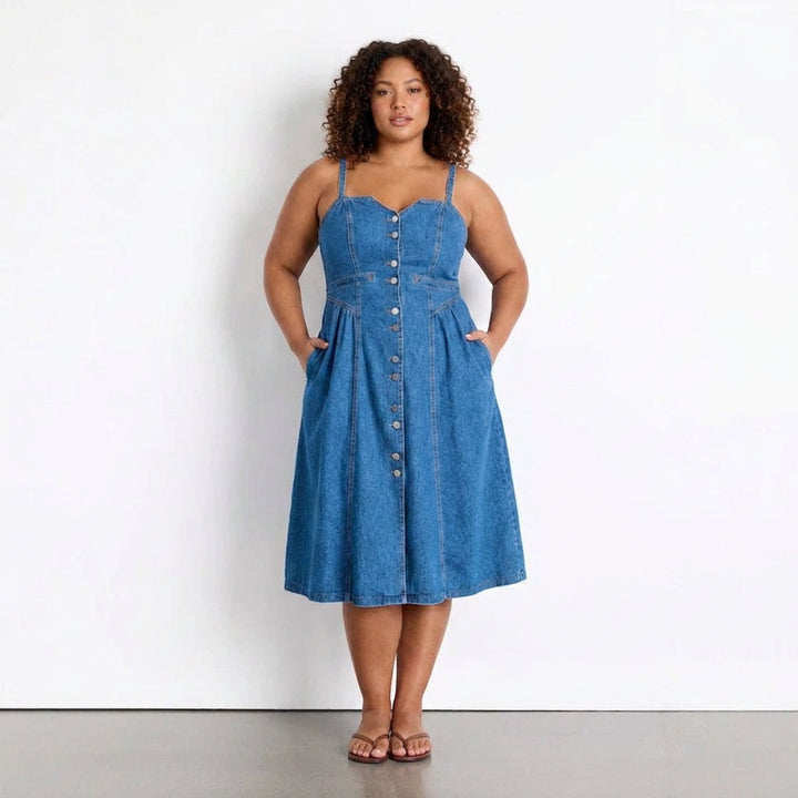 Rin V-ringad Cardigan Denim