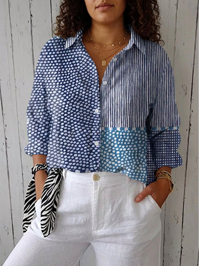 Katya – Kust Patchwork Blus