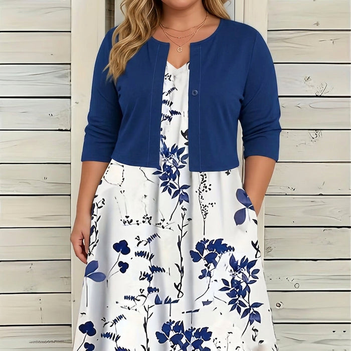 Lowri - Blommig Klänning Tvådelad Set