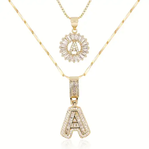 Amaya bokstav initialhalsband set | Guld