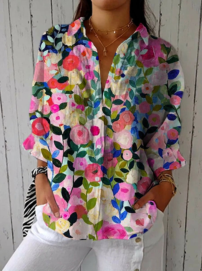 Kit – Blus med Blommönster