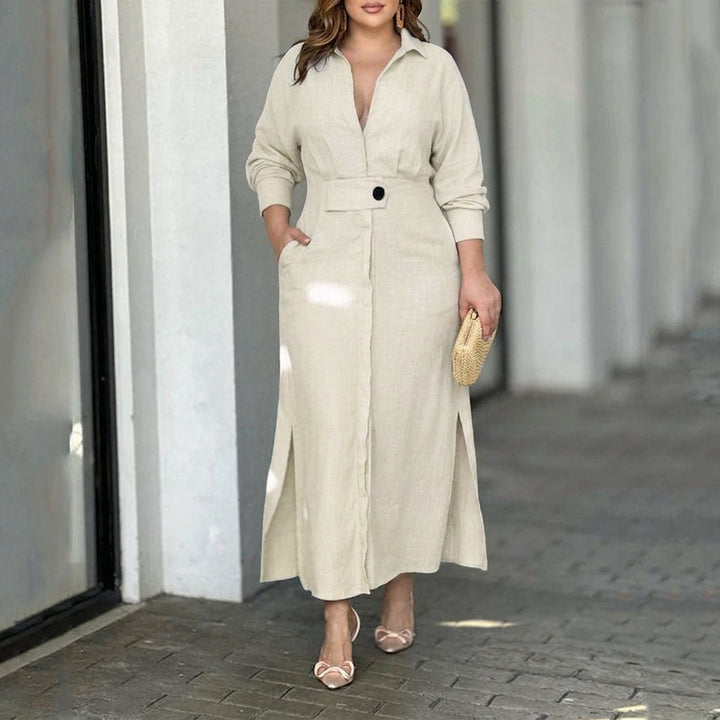 Wren Elegant Knytdress: Chic Pendling Långärmad Stil
