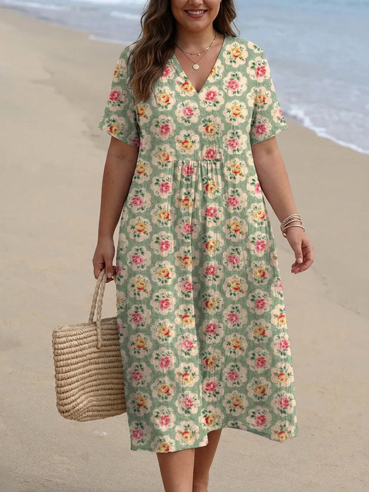 Rosalind - Vintage Blommig Klänning