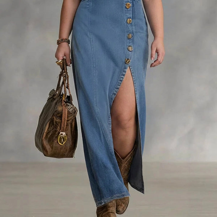 Noa Ärmlös Denimklänning