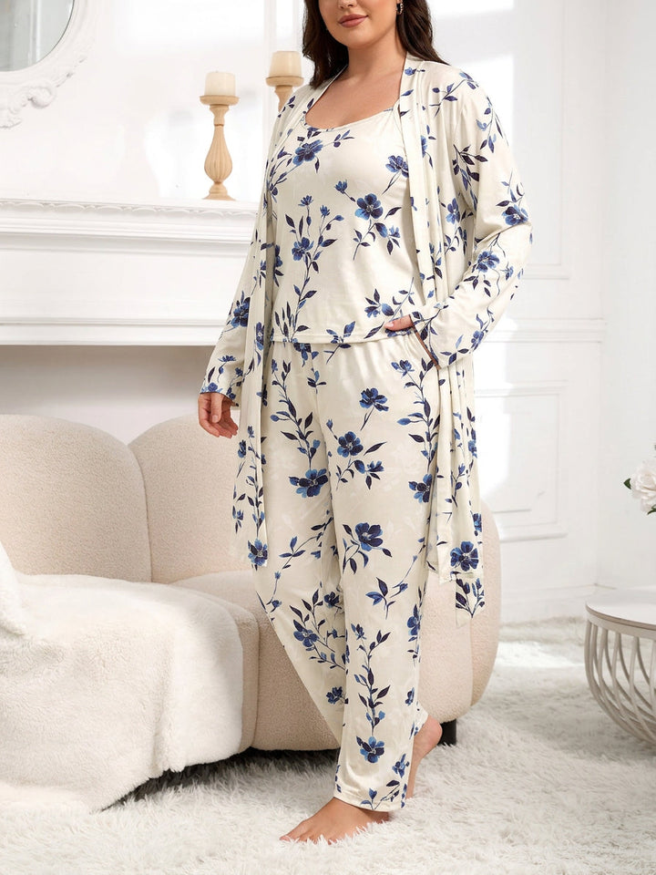 Nadya | Vintage Blommig Pyjamas Set