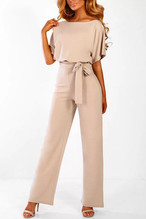 Cassia - Sommar knytning kortärmad jumpsuit