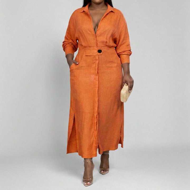 Wren Elegant Knytdress: Chic Pendling Långärmad Stil