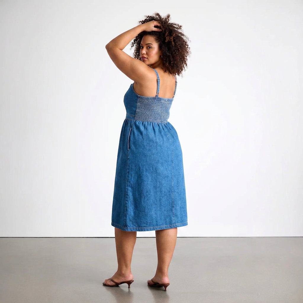 Rin V-ringad Cardigan Denim