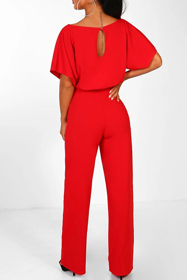 Cassia - Sommar knytning kortärmad jumpsuit