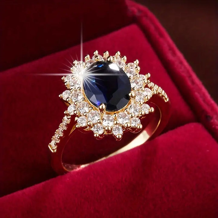 Verena Saphirae Ring | Vitt Guld