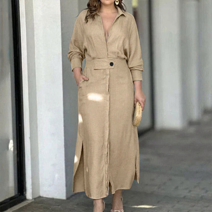 Wren Elegant Knytdress: Chic Pendling Långärmad Stil