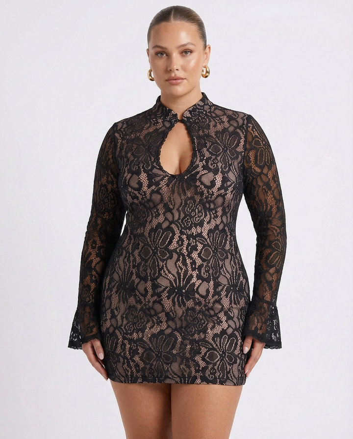 Sylvie - Spets Bodycon Mini Klänning