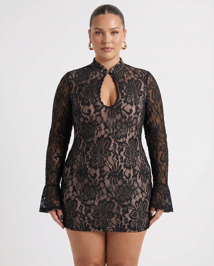 Sylvie - Spets Bodycon Mini Klänning