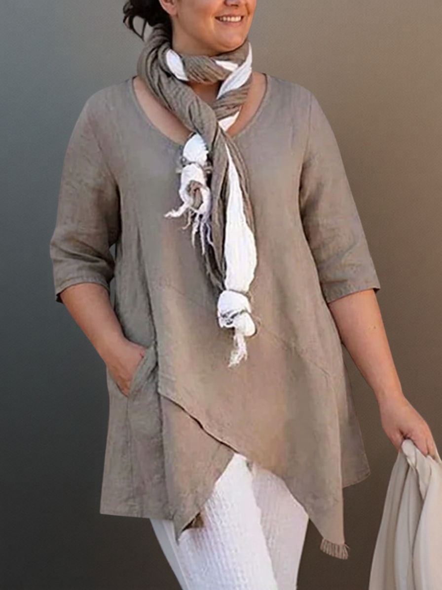 Maggie┃Avslappnad A-formad Wrap Tunika
