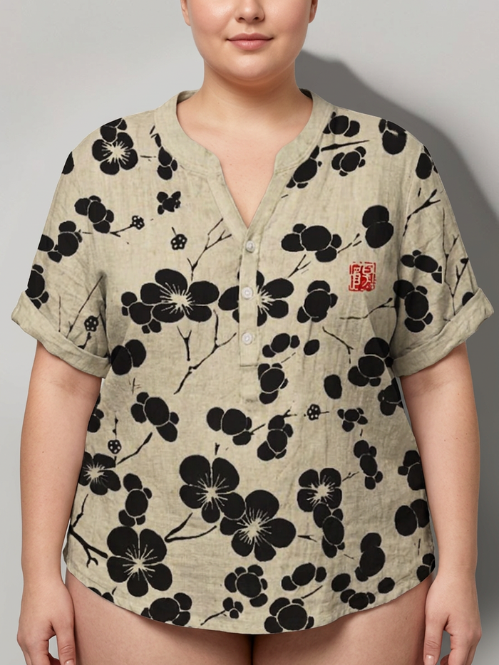 Dovie | Japansk blus med körsbärsblommor