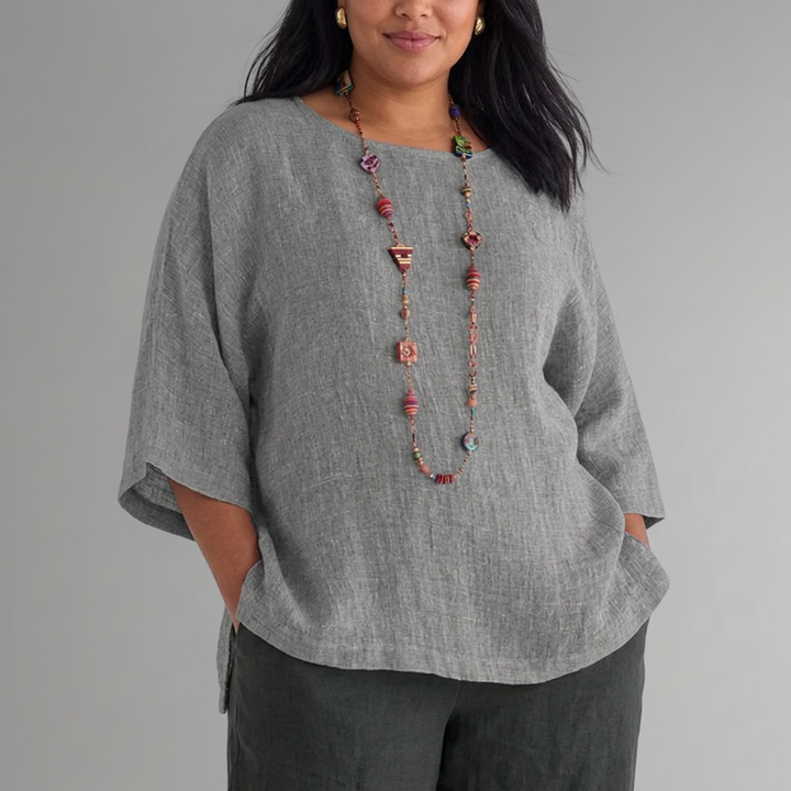 Tova | T-shirt med rund hals och 3/4 ärmar
