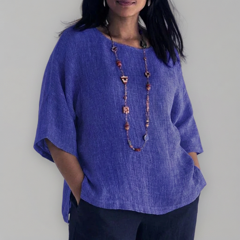 Tova | T-shirt med rund hals och 3/4 ärmar