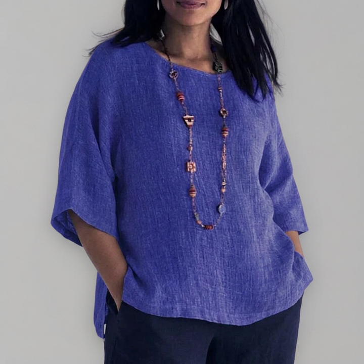 Tova | T-shirt med rund hals och 3/4 ärmar