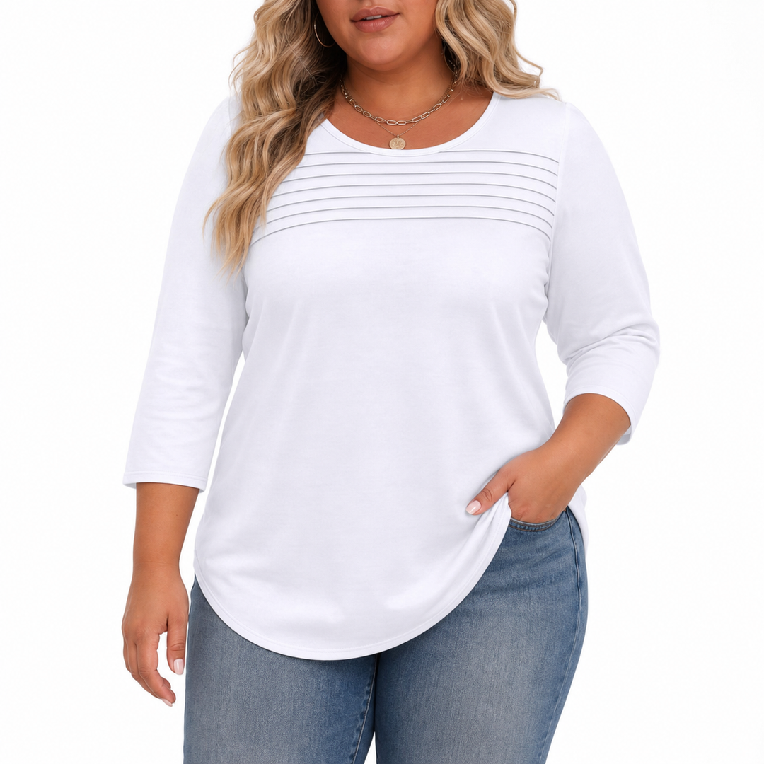 ALLISON | Avslappnad Plisserad Framspring Top