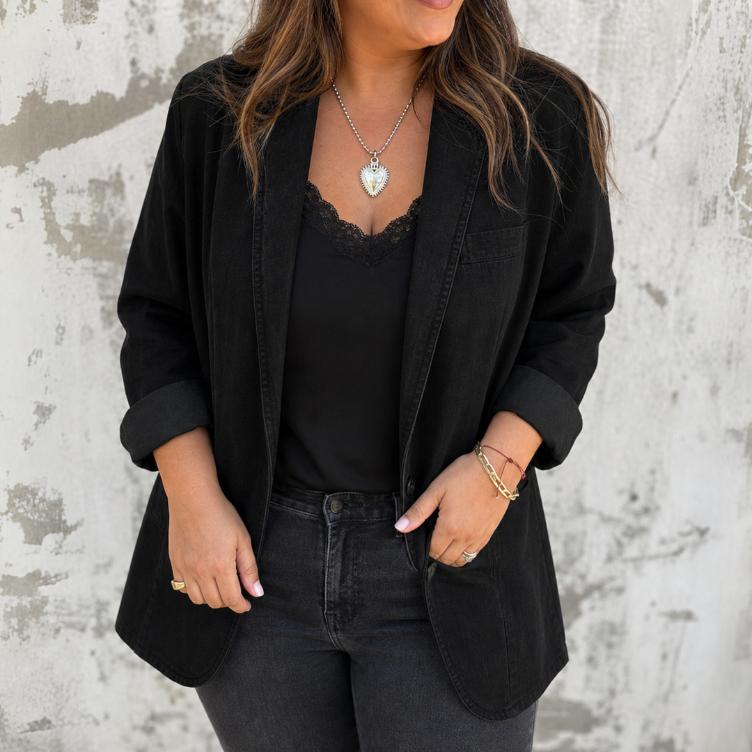 Sarah | Enkel Denim Blazer