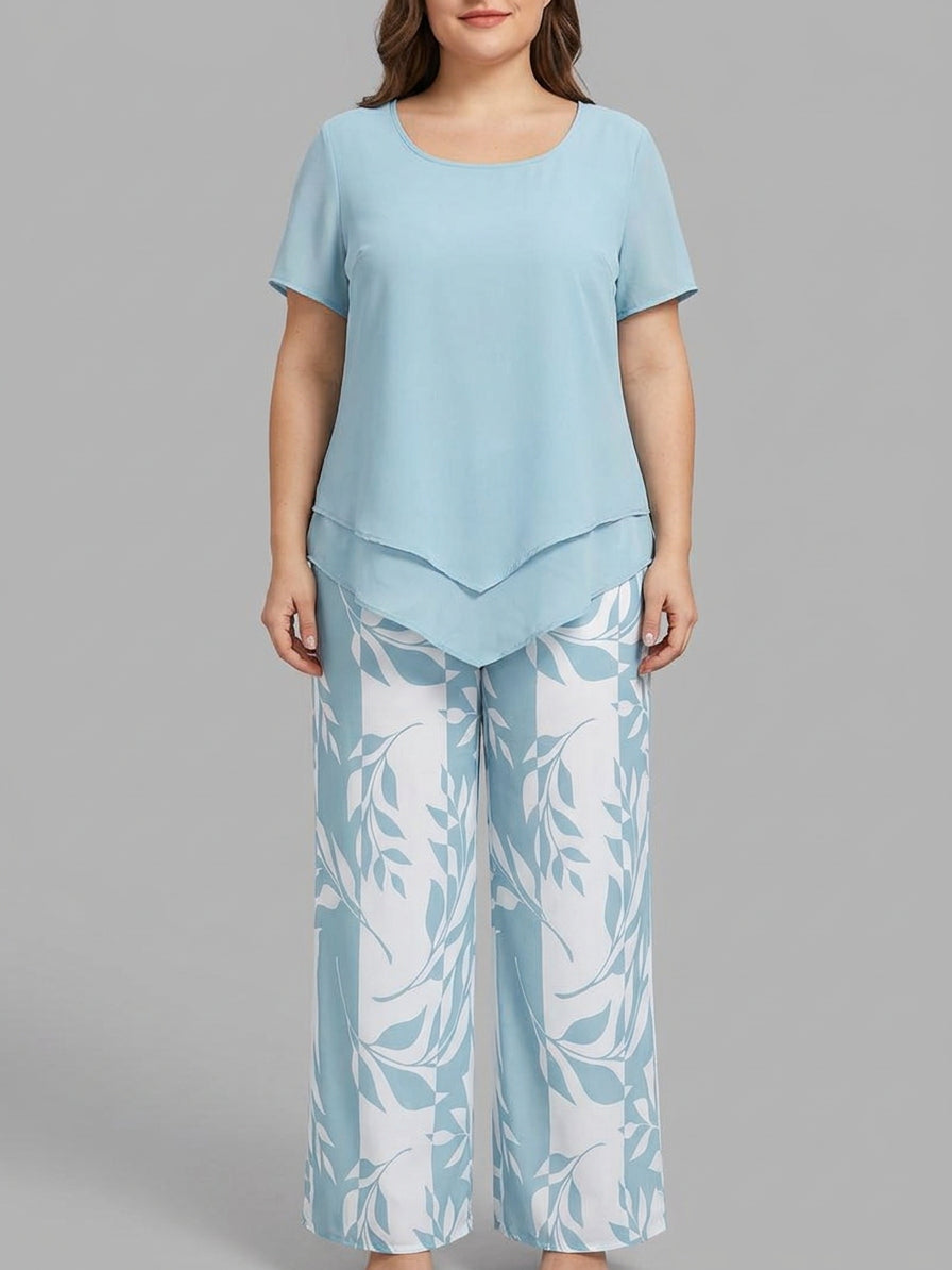 Cosima | Avslappnad tvådelad set med bladmönster