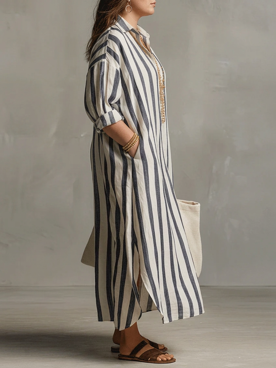 Odette | Randig Oversized Maxi Klänning