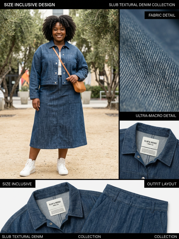 Sasha | Vintage Tvättad Mjuk Bomullskänsla Denim Maxi Klänning