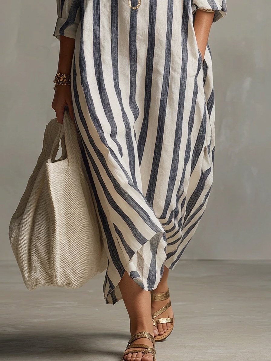 Odette | Randig Oversized Maxi Klänning