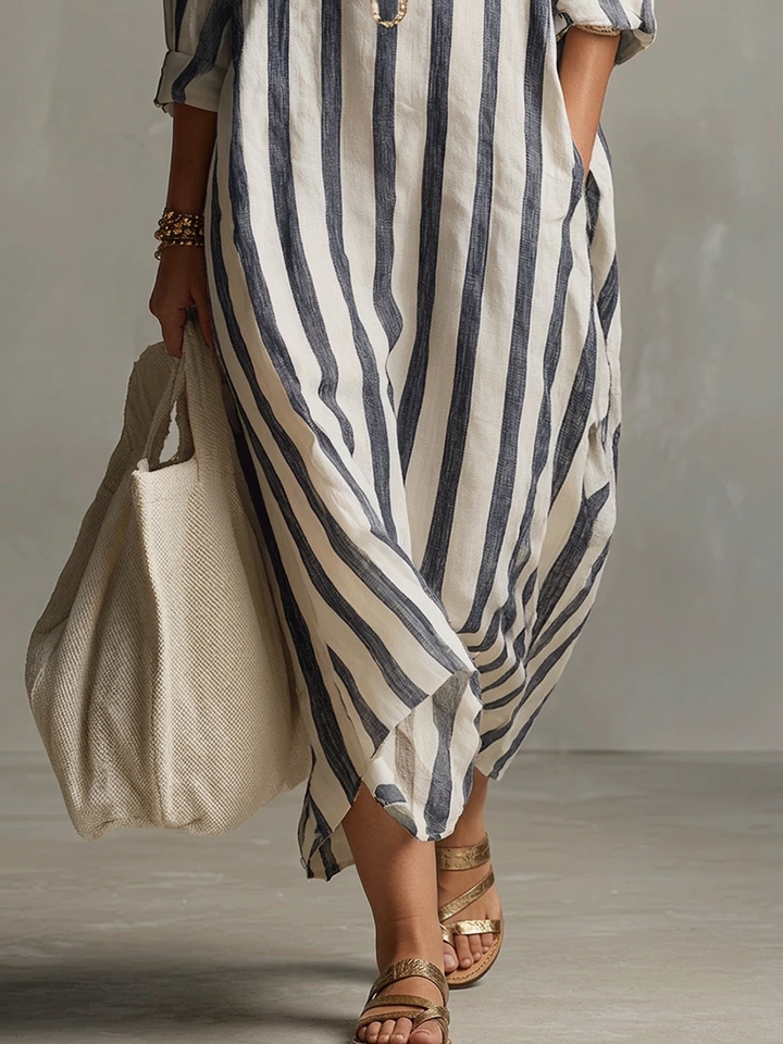 Odette | Randig Oversized Maxi Klänning