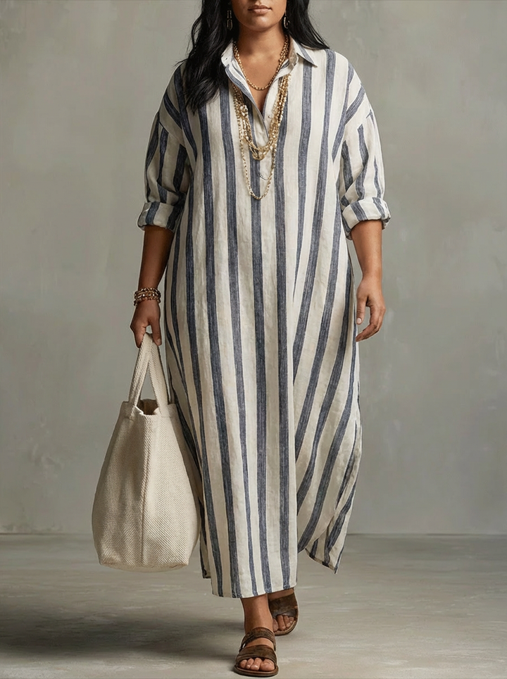 Odette | Randig Oversized Maxi Klänning