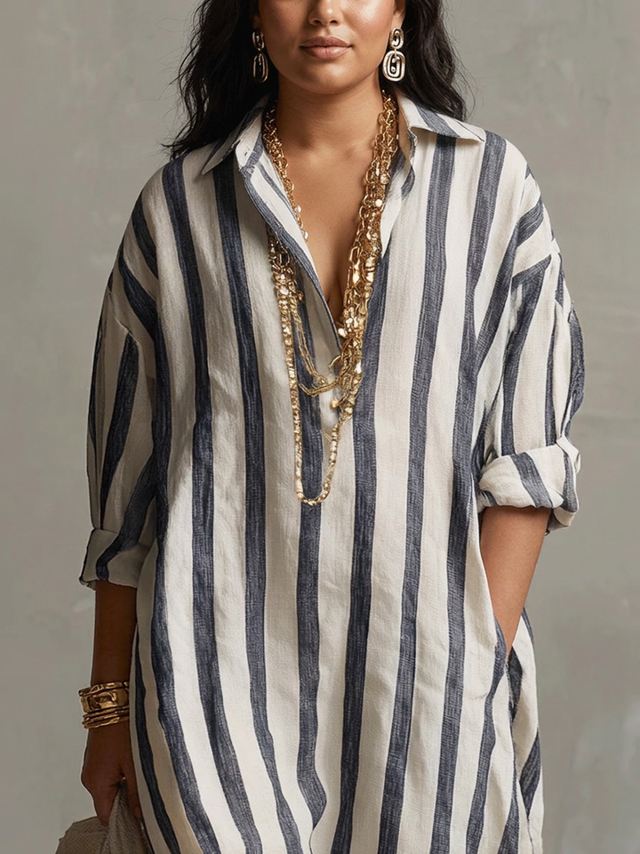 Odette | Randig Oversized Maxi Klänning