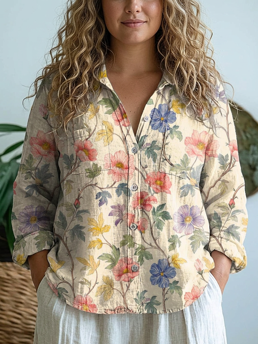 Jessamine | Vacker Floral Konsttryck Långärmad