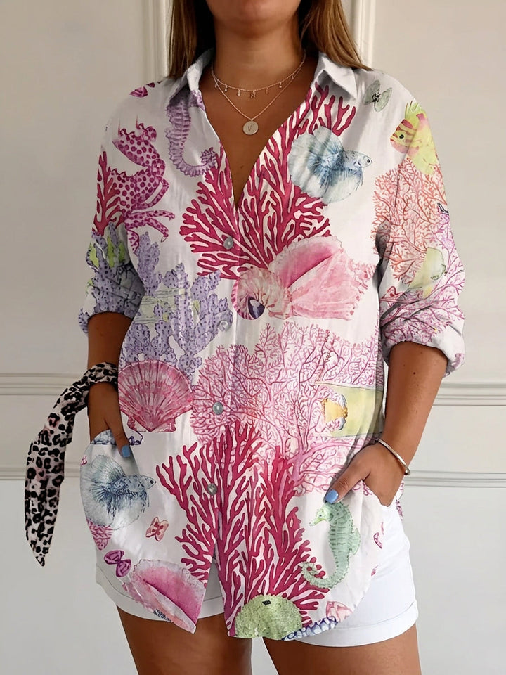 Opaline | Chic Blus med Lekfulla Tryck